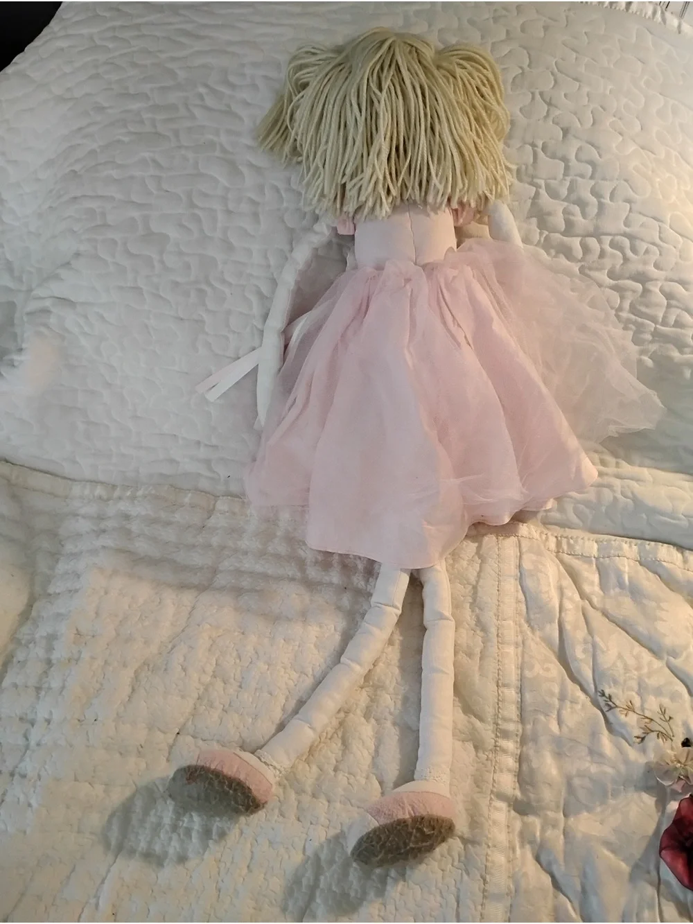 Pottery Barn Kids Plush Pink Tulle Dress Rag Doll - Soft Cloth, 30”